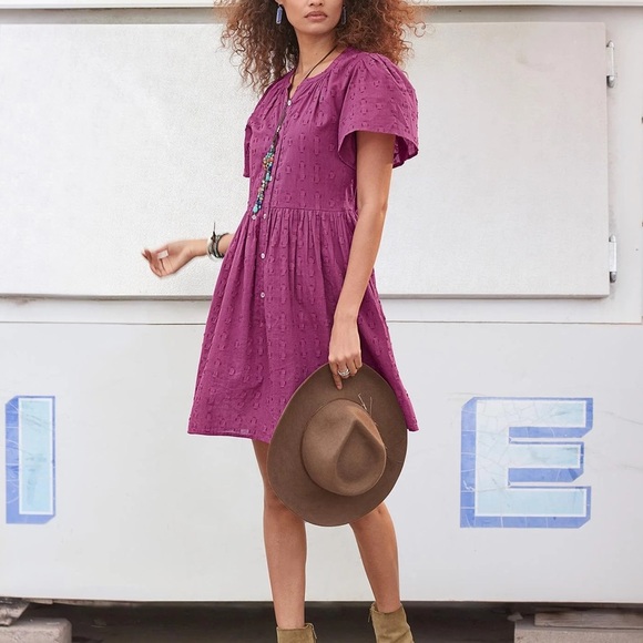 Sundance Eyelet Embroidered Cotton Dress – Size P6 – Purple - Picture 1 of 8